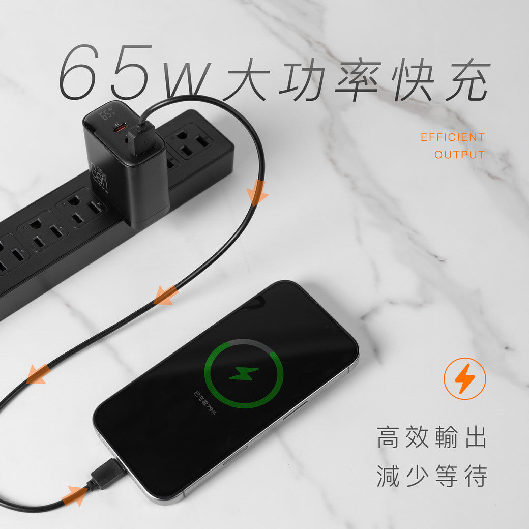 65W氮化鎵電源供應器